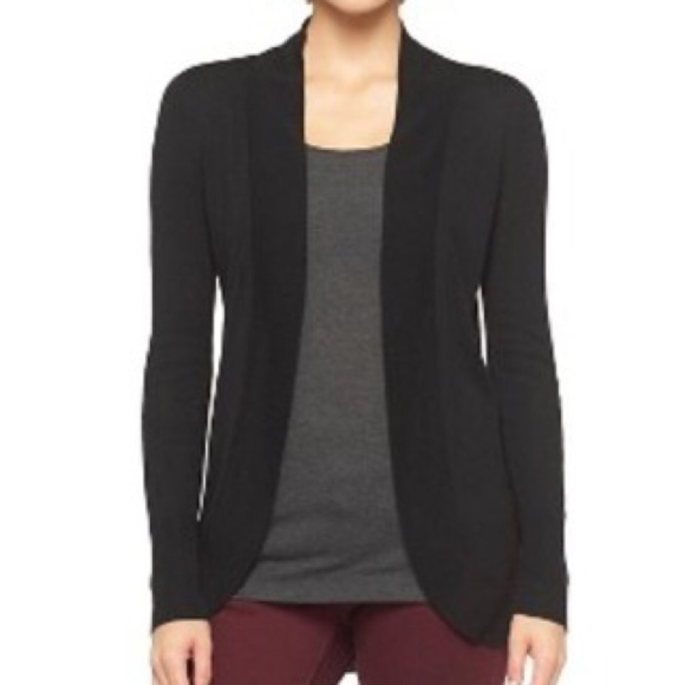 Black open cocoon cardigan